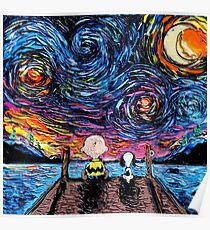 Snoopy Starry Night Poster