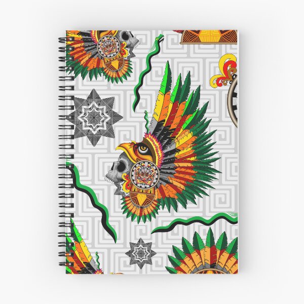 Item preview, Aztec Eagle Warrior Skull Mask with tribal elements and feathers Crown designed and sold by BluedarkArt.