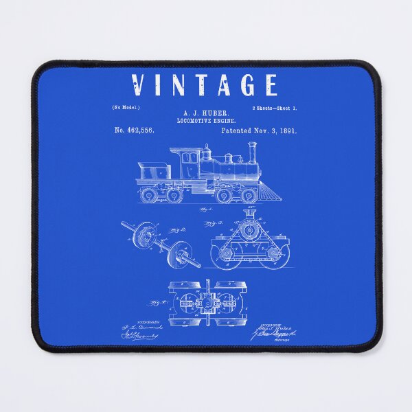 Item preview, Train Locomotive Patent - Vintage Steam Train Art - Steam Train Blueprint Drawing Print designed and sold by ismdesigner.