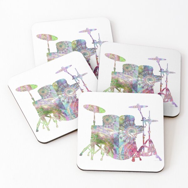 Item preview, Colorful Drum Set Art by Sharon Cummings designed and sold by Sharon Cummings Art.