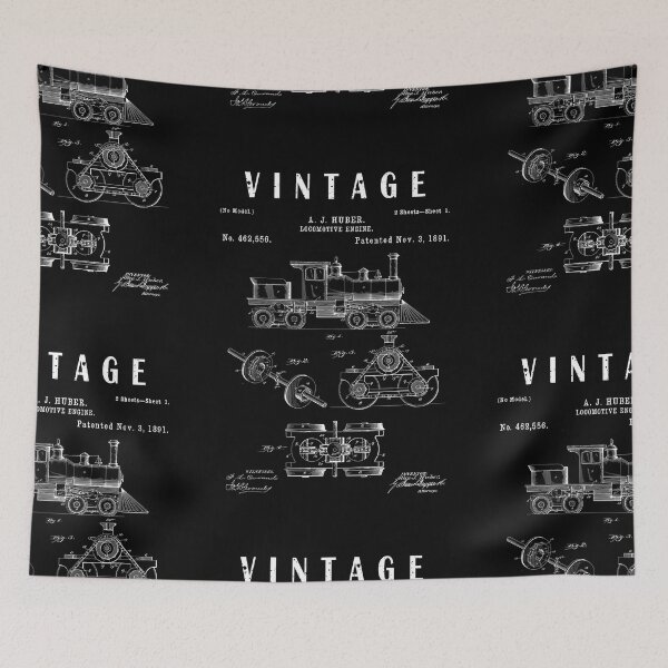 Item preview, Train Locomotive Patent - Vintage Steam Train Art - Steam Train Blueprint Drawing Print designed and sold by ismdesigner.