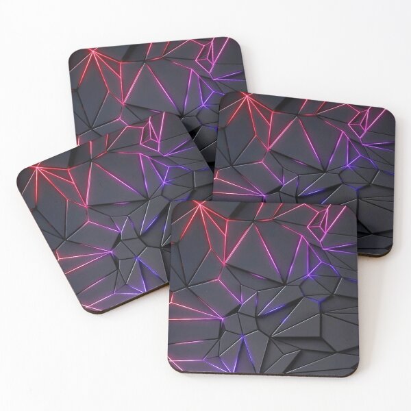 Item preview,  id66-Neon shine, three-dimensional, crystal and broken glass, geometric pattern, leon light design, Gray tones, Color Leon lights, broken particle design designed and sold by bcbutika.