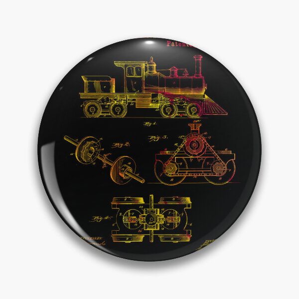 Item preview, Train Locomotive Patent - Vintage Steam Train colorful Art - Steam Train Blueprint Drawing Print designed and sold by ismdesigner.