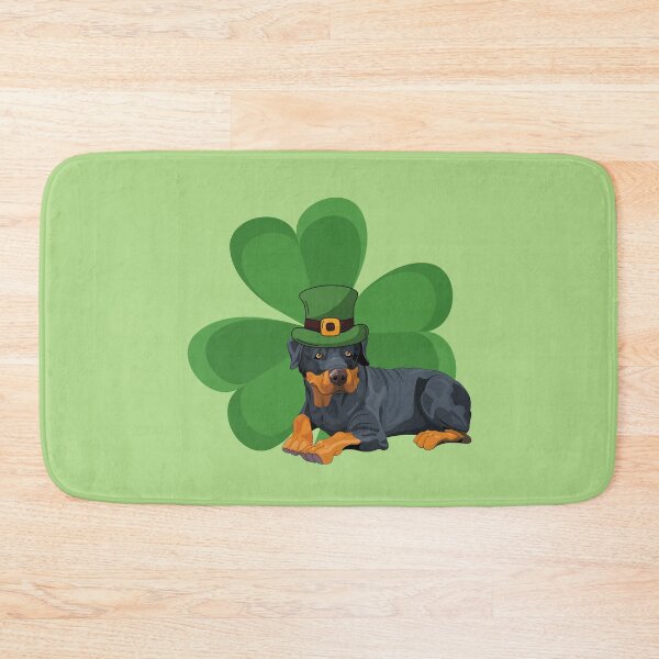 Item preview, Rottie Dog with Shamrock and Saint Patrick's Day Theme designed and sold by SeasonalDogs.