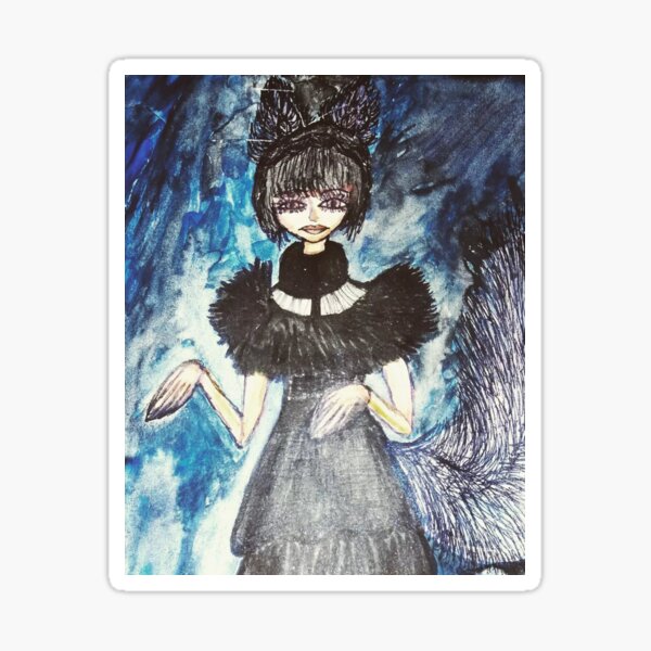 Gothic wear wolf girl Sticker