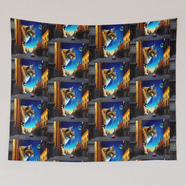 Item preview, Giant Meow Cat, Strolling City Street, Saying 'Meow' - in 4 Languages designed and sold by markmm9.