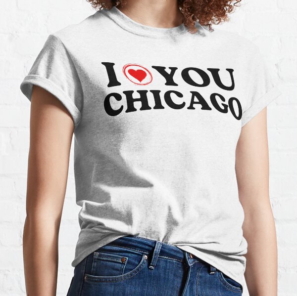 I Love Chicago, Chicago Graphic Design Tees, Chicago City Long Sleeve  T-Shirt