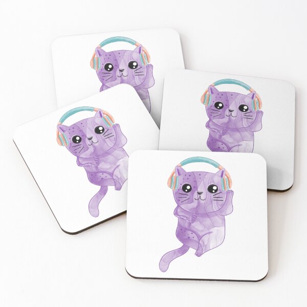 Item preview, Cat Wearing Headphones, cute cat designed and sold by medben.