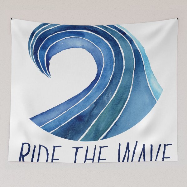 Item preview, Ride the wave with text designed and sold by JenPolegattoArt.