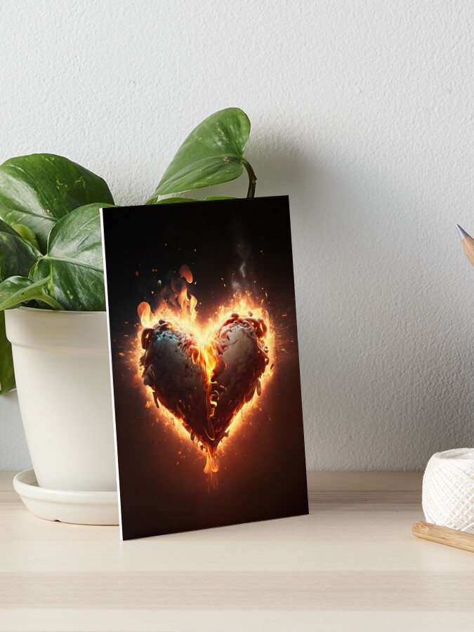 Photo of Burning heart shaped paper background