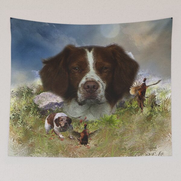 Artikelvorschau, Brittany Spaniel, Fasan Jagdkunst entworfen und verkauft von TammyHunterArt.