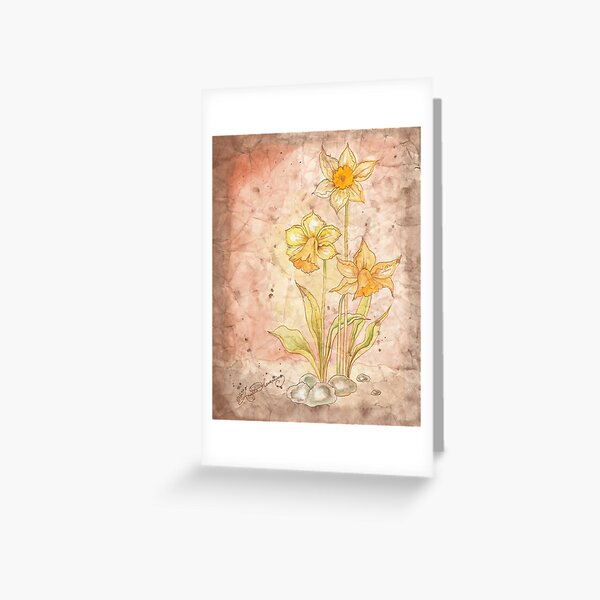 The Grunge Daffodils Greeting Card