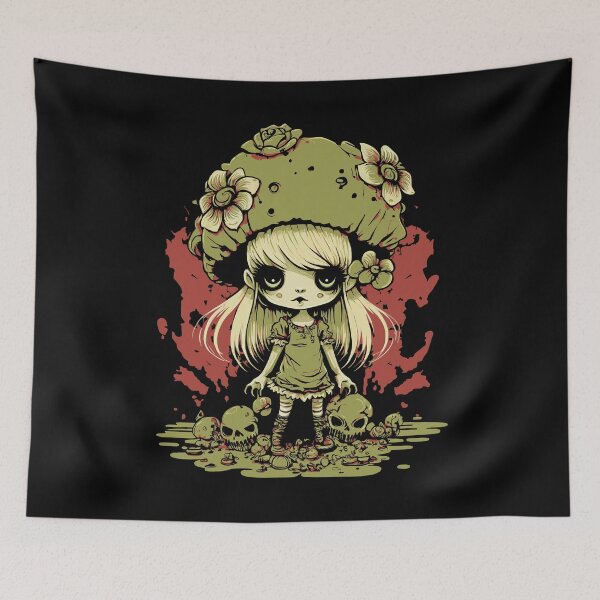 Item preview, Goblincore Dark Art Aesthetic Anime Kawaii Mushroom Girl designed and sold by Bunkis1st.