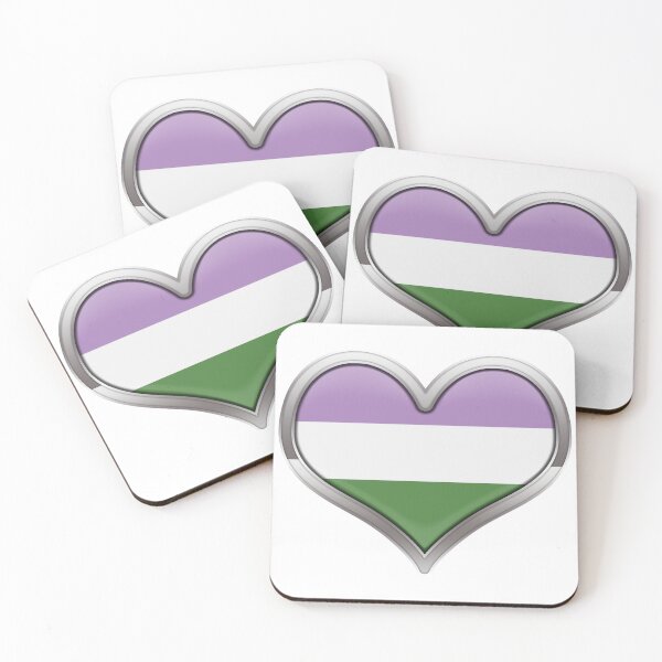 Item preview, Large Genderqueer Pride Flag Colored Heart with Chrome Frame designed and sold by LiveLoudGraphic.