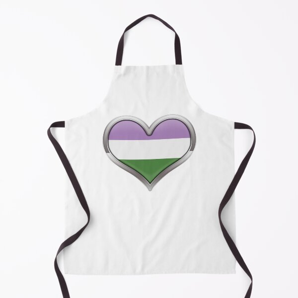 Item preview, Large Genderqueer Pride Flag Colored Heart with Chrome Frame designed and sold by LiveLoudGraphic.