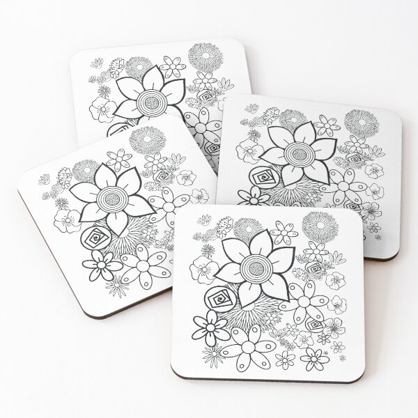 Item preview, Floral vintage garden line art designed and sold by chuckletuckle.
