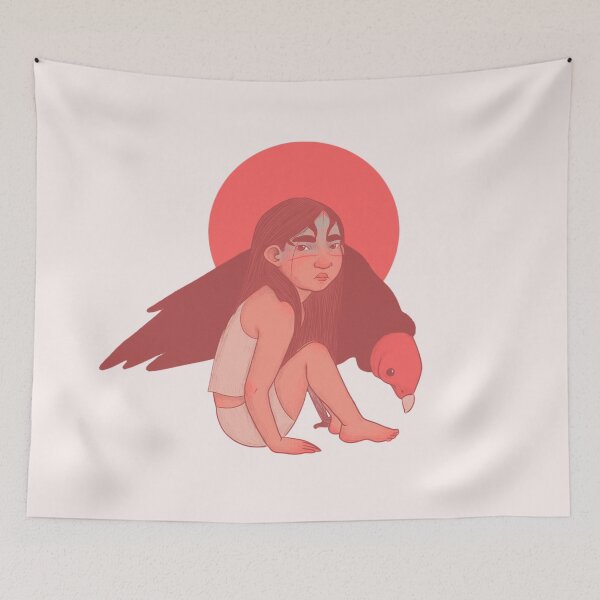 Item preview, Girl with turkey vulture designed and sold by carinnacabezas.