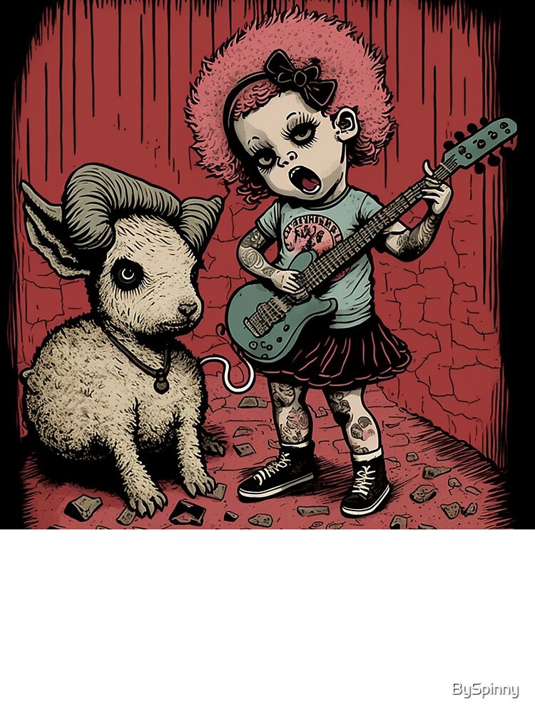 Punk Rock Mary with her Little Lamb Wall Art Design | Kids T-Shirt