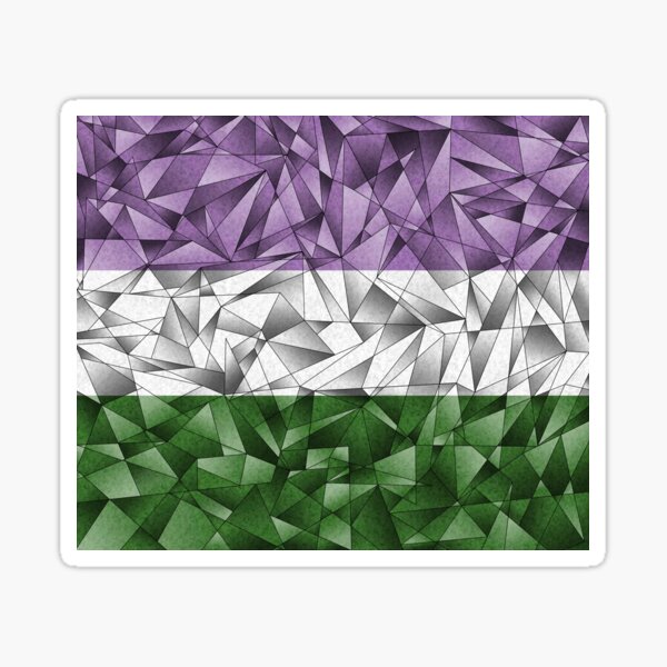 Abstract Fractal Triangles Genderqueer Pride Flag Pattern Sticker