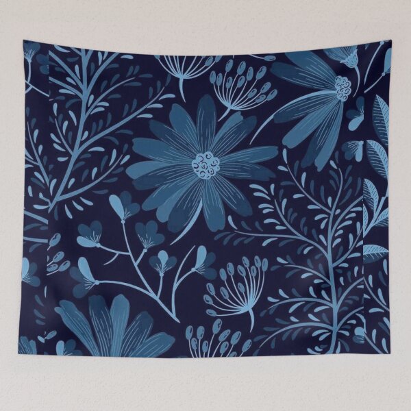 Item preview, Blue Floral Print designed and sold by ZedColors.