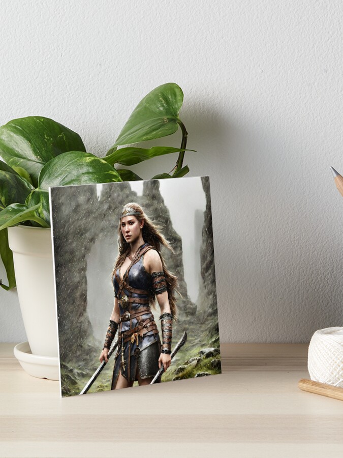 Viking Woman Warrior Princess – Portrait féminin d'une femme viking  princesse guerrière | Midjourney AI Generated Art | Impression rigide