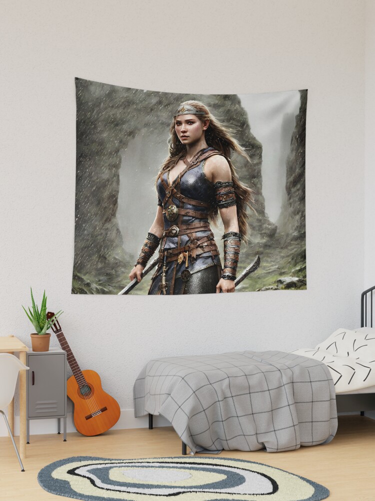 Viking Woman Warrior Princess – Portrait féminin d'une femme viking  princesse guerrière | Midjourney AI Generated Art | Impression rigide