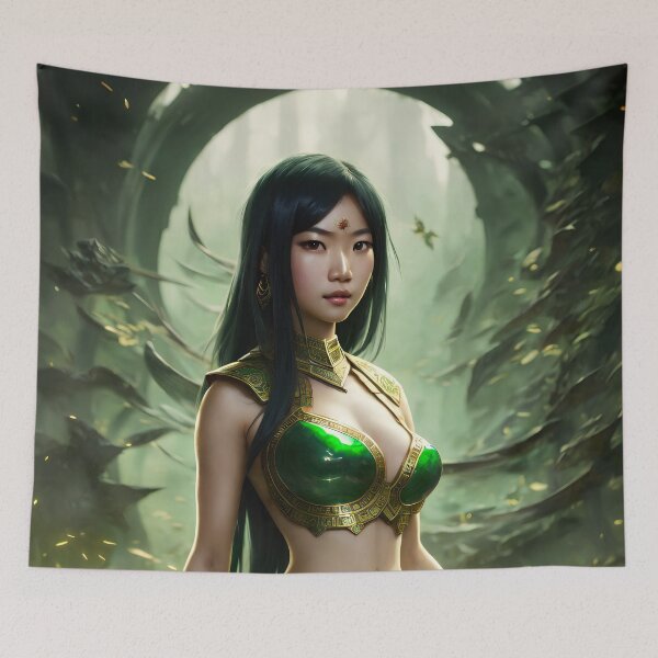 Item preview, Asian female fantasy art, AI generated designed and sold by Midnight-Hour.