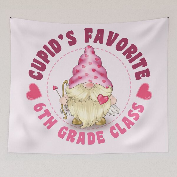 Item preview, Cupid's Favorite  6th Grade Class ( USA Spelling) - Pink gnome design for Valentines Day! designed and sold by TaraGbear.