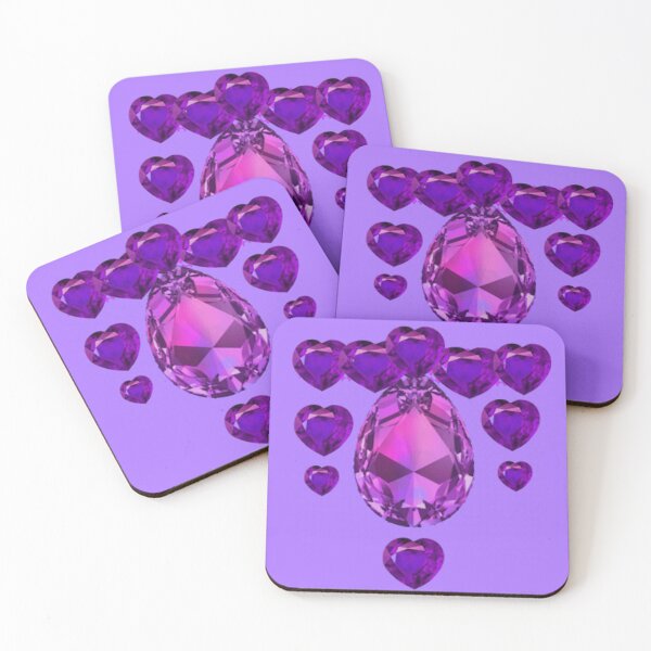Item preview, PURPLE AMETHYST HEARTS  FEBRUARY BIRTHSTONE GEM ART designed and sold by sharlesart.