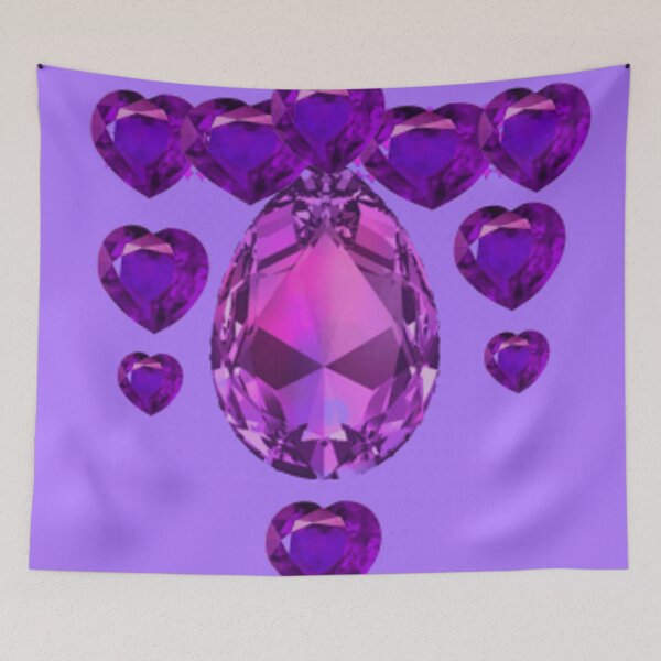 Item preview, PURPLE AMETHYST HEARTS  FEBRUARY BIRTHSTONE GEM ART designed and sold by sharlesart.