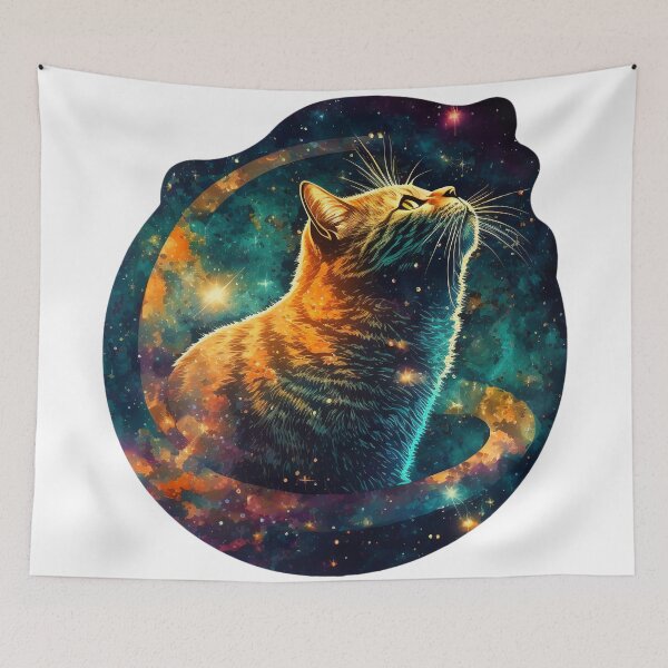 Item preview, Cosmic Cat | Funny Cat Looking Up Into The Galaxy designed and sold by Skyfe.