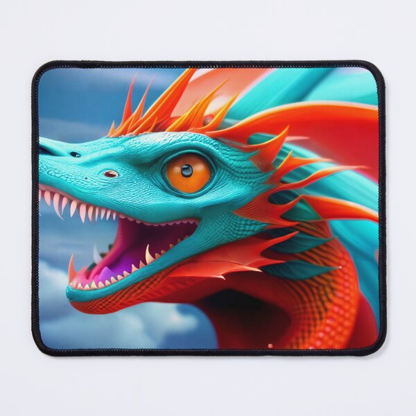Item preview, Crazy Happy Cyan and Orange Dragon designed and sold by dragynrain.