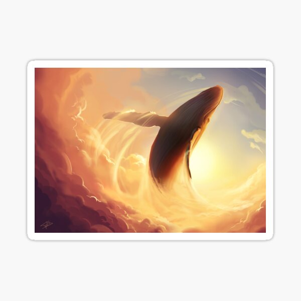Sunset whale Sticker