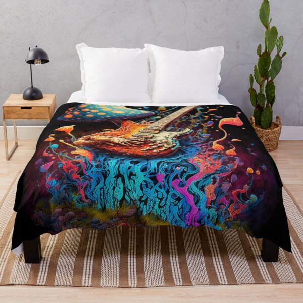 Item preview, Mushroom Playing Guitar Psychedelic Trippy Sticker or T Shirt designed and sold by BySpinny.