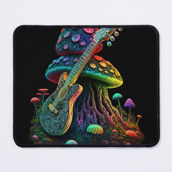 Item preview, Mushroom Playing Guitar Psychedelic Trippy Sticker or T Shirt designed and sold by BySpinny.