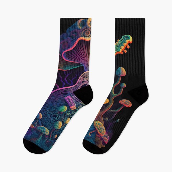 Item preview, Mushroom Playing Guitar Psychedelic Trippy Sticker or T Shirt designed and sold by BySpinny.