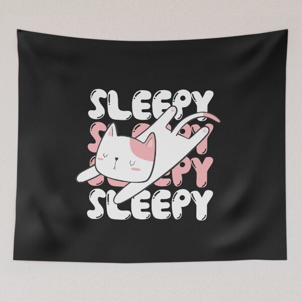 Item preview, Cute Funny Cat Feeling Sleepy designed and sold by VIKING  PROJECT.