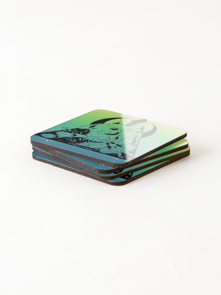 Thumbnail 4 of 5, Coasters (Set of 4), Rabbit wild moth designed and sold by RabbitWild.