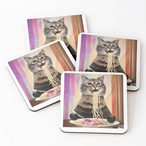 Item preview,  Cat Eating Spaghetti  designed and sold by rejebolla.