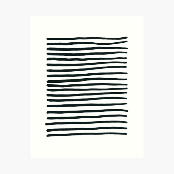 Stripey Black and White Stripes Art Print