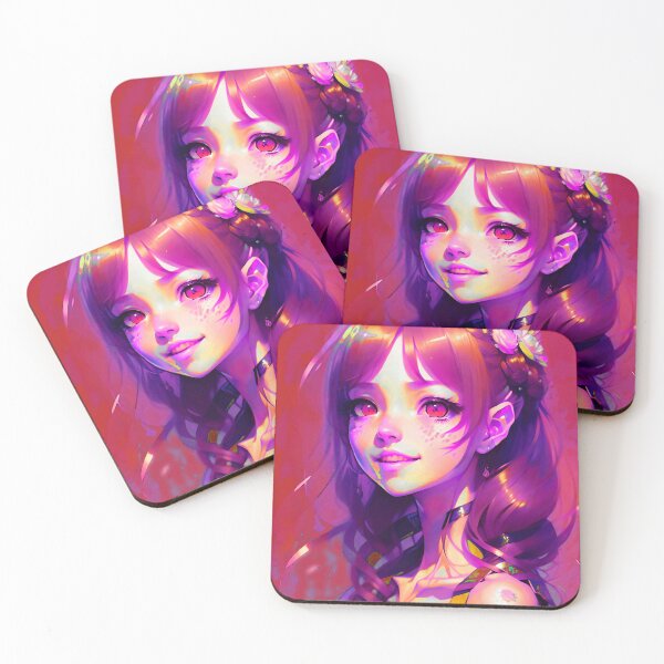 Item preview, Girl in red with flowers designed and sold by Kawaii Girl.