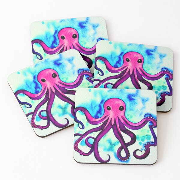 Item preview, Octopus in Watercolor Ocean designed and sold by SquishStitches.