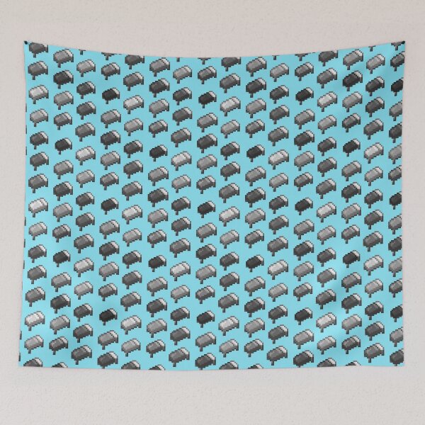 Item preview, I Love My Bed (B&W on Blue) designed and sold by spookyhobbit.