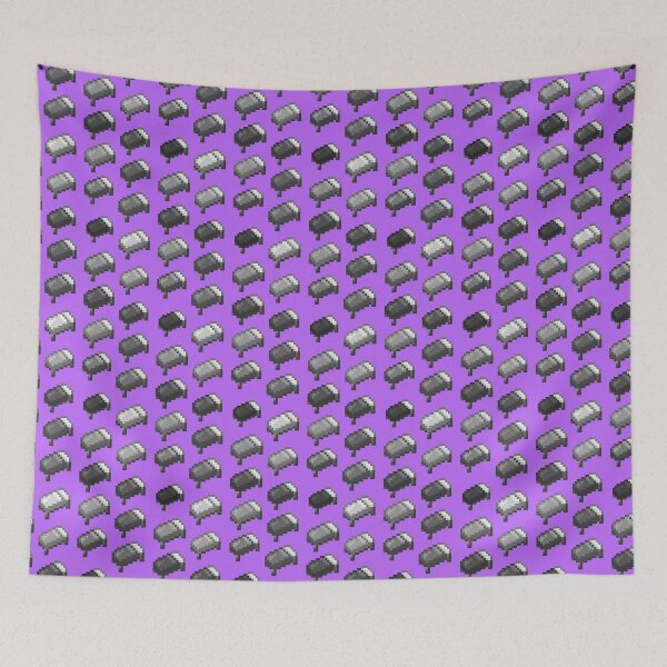 Item preview, I Love My Bed (B&W on Purple) designed and sold by spookyhobbit.