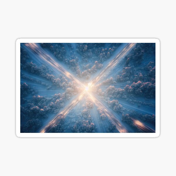 Aerial View of Snow Mountain Landscape Sticker