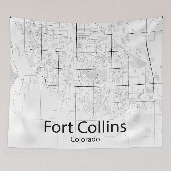 Item preview, Fort Collins Colorado Map designed and sold by Minimalist-Maps.