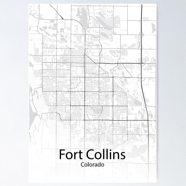 Item preview, Fort Collins Colorado Map designed and sold by Minimalist-Maps.