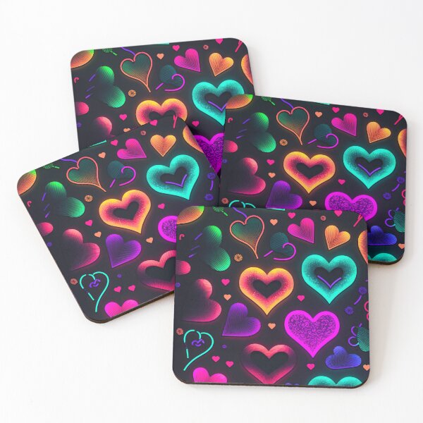 Item preview, Neon Hearts designed and sold by ArtMadeByAI.