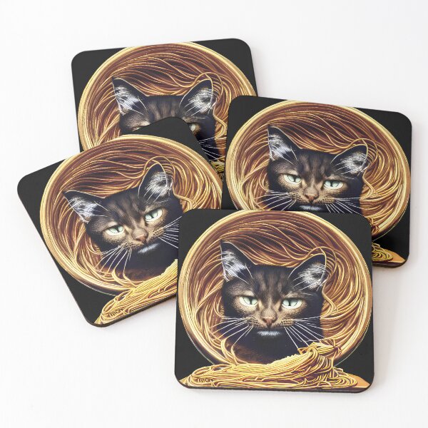 Item preview, Cat eating spaghetti designed and sold by Midnight-Hour.