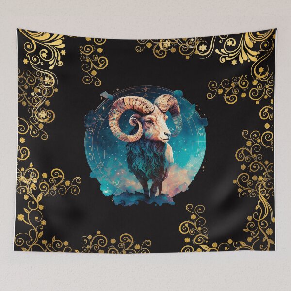 Item preview, ARIES ZODIAC SIGN ON BLACK AND WITHOUT FONT designed and sold by ORIGENcreate.